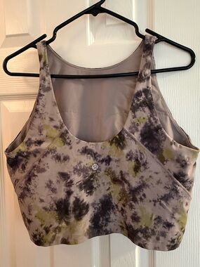 lululemon athletica Tie-Dye Scoop Neck Crop Top - Gray & Olive